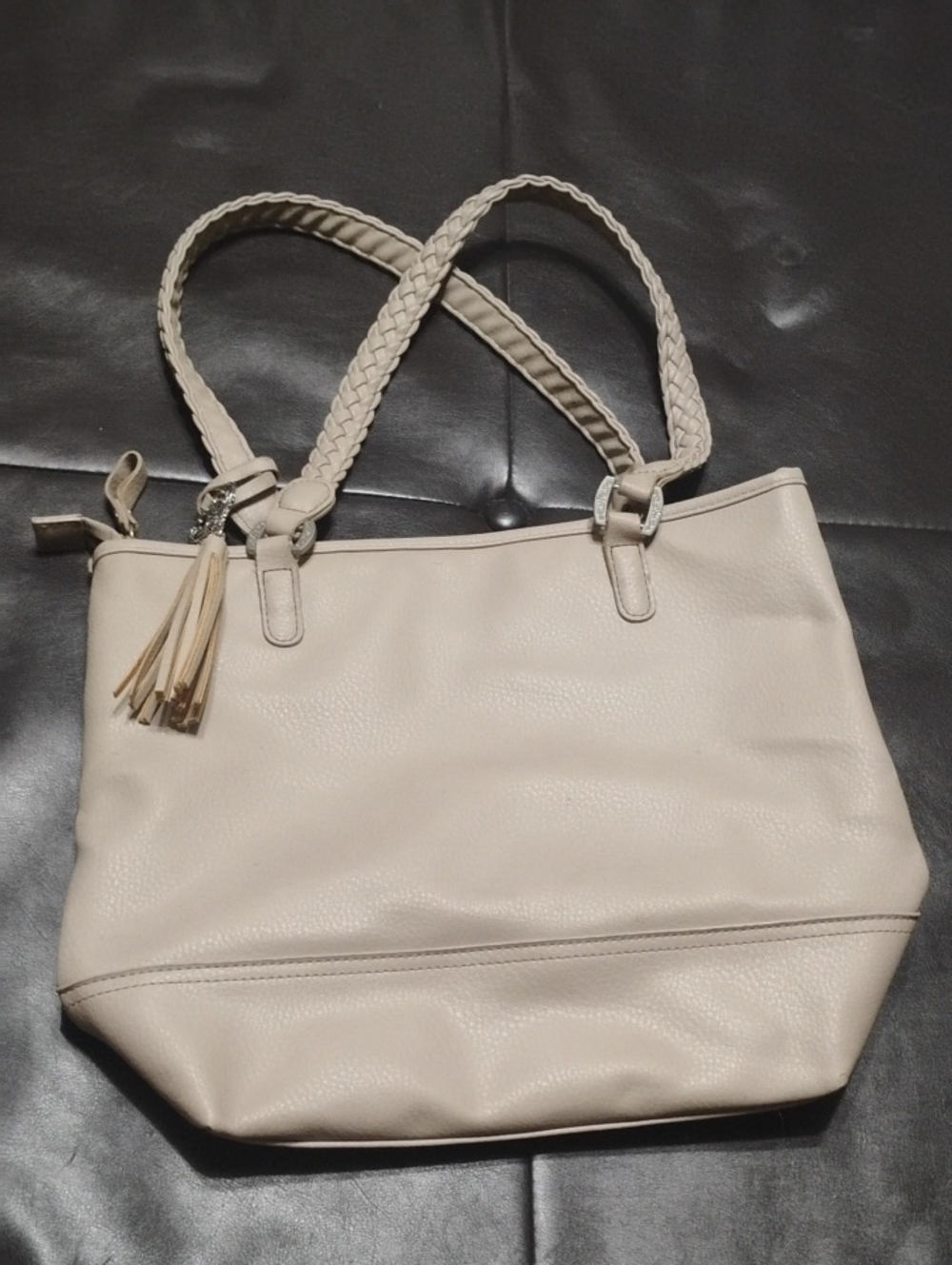 Women's Cream Bueno Tote Bag with Braided Handles